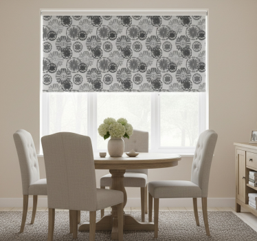 Tenda a rullo sala da pranzo illusione grigia - TenStickers