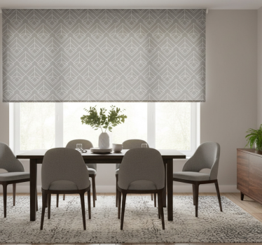 Tenda a rullo sala da pranzo linee bianche di lusso - TenStickers