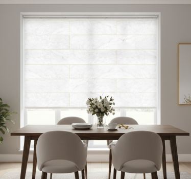 Tenda a rullo sala da pranzo marmo oro toni grigi - TenStickers