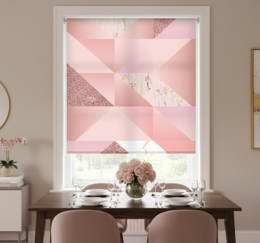 Tenda a rullo sala da pranzo marmo rosa dorato - TenStickers