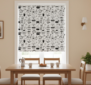 Tenda a rullo sala da pranzo momento caffè - TenStickers