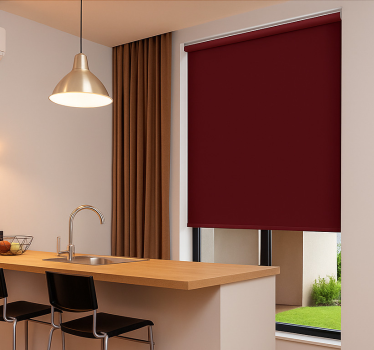 Tenda a rullo sala da pranzo monocolore marrone scuro - TenStickers