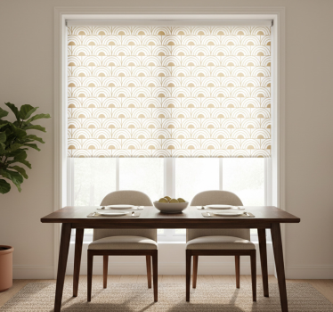 Tenda a rullo sala da pranzo motivo arcobaleno oro - TenStickers