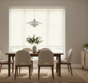 Tenda a rullo sala da pranzo motivo bianco moderno - TenStickers