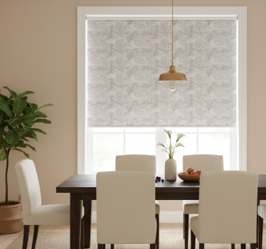 Tenda a rullo sala da pranzo motivo esagonale marmo oro - TenStickers