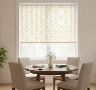 Tenda a rullo sala da pranzo motivo floreale bianco moderno - TenStickers