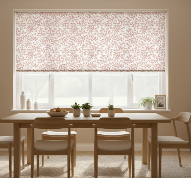 Tenda a rullo sala da pranzo foglie piccole terracotta - TenStickers