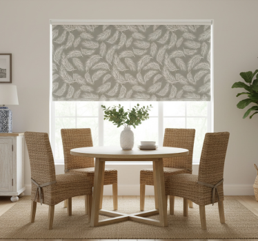 Tenda a rullo sala da pranzo motivo hamptons beige tropicale - TenStickers