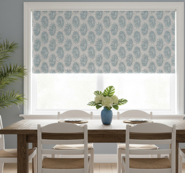 Tenda a rullo sala da pranzo motivo hamptons blu tropicale - TenStickers