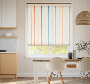 Tenda a rullo sala da pranzo motivo lineare multicolore - TenStickers