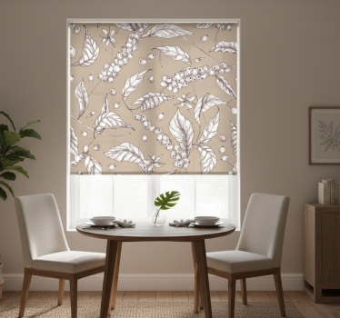 Tenda a rullo sala da pranzo motivo pianta di caffè - TenStickers