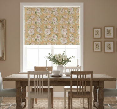Tenda a rullo sala da pranzo motivo rosee provenzale - TenStickers