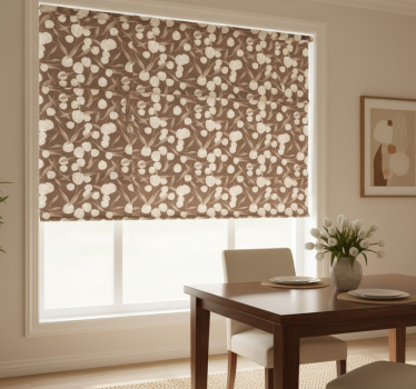 Tenda a rullo sala da pranzo motivo tulipani beige elegante - TenStickers