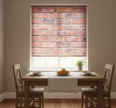 Tenda a rullo sala da pranzo muro di pietra unico - TenStickers