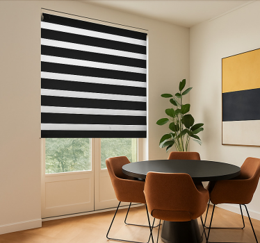 Tenda a rullo sala da pranzo nero e trasparente spogliato - TenStickers