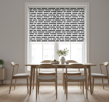 Tenda a rullo sala da pranzo rettangoli bianchi e neri - TenStickers