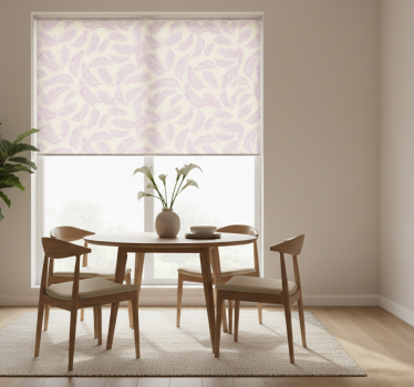 Tenda a rullo sala da pranzo rosa e beige tropicale - TenStickers