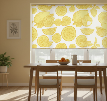 Tenda a rullo sala da pranzo schizzo di arance e limoni - TenStickers