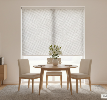 Tenda a rullo sala da pranzo spirale bianca moderna - TenStickers