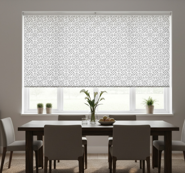 Tenda a rullo sala da pranzo spirali geometriche - TenStickers