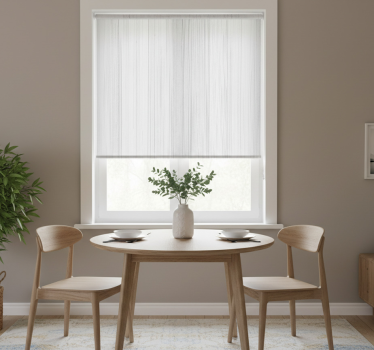 Tenda a rullo sala da pranzo stile legno bianco - TenStickers