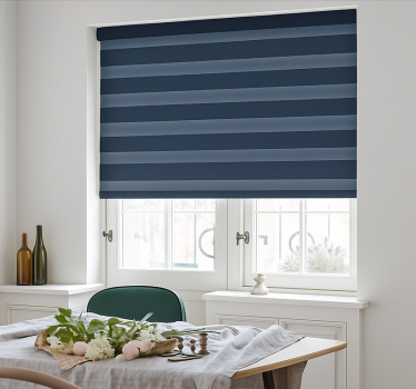 Tenda a rullo sala da pranzo strisce blu notte navy - TenStickers