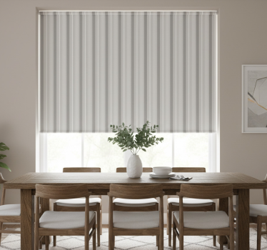 Tenda a rullo sala da pranzo strisce grigie glamour - TenStickers