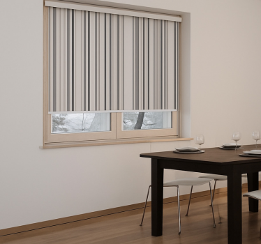 Tenda a rullo sala da pranzo strisce verticali grigie - TenStickers