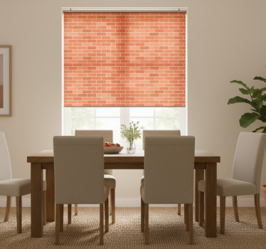 Tenda a rullo sala da pranzo superficie strutturata mattoni - TenStickers