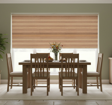 Tenda a rullo sala da pranzo legno rustico elegante - TenStickers