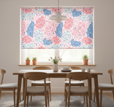 Tenda a rullo sala da pranzo terrazzo rosa - TenStickers