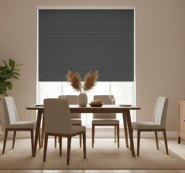Tenda a rullo sala da pranzo texture blocco cemento - TenStickers