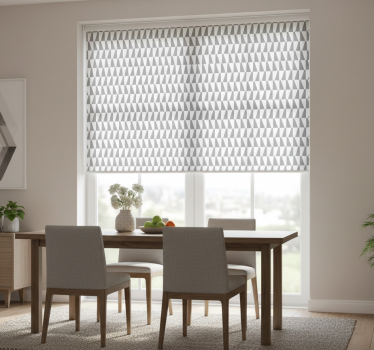 Tenda a rullo sala da pranzo triangoli grigi - TenStickers
