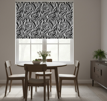 Tenda a rullo sala da pranzo zebra bianca e nera classica - TenStickers