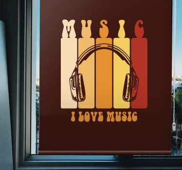 Tenda a rullo frasi cuffie musicali design - TenStickers