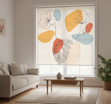 Tenda a rullo soggiorno arte botanica da parete - TenStickers