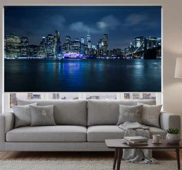 Tenda a rullo soggiorno blu manhattan di notte - TenStickers