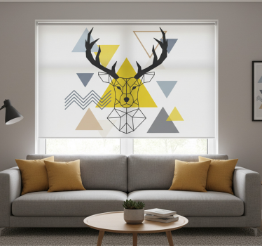 Tenda a rullo soggiorno cervo geometrico - TenStickers