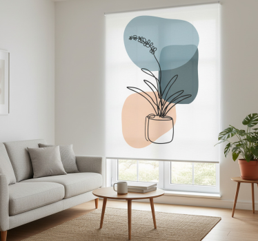 Tenda a rullo soggiorno design orchidee minimalista - TenStickers