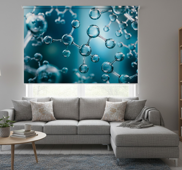 Tenda a rullo soggiorno effetto 3d molecolare - TenStickers