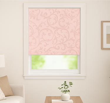 Tenda a rullo soggiorno eleganti volute damascate - TenStickers