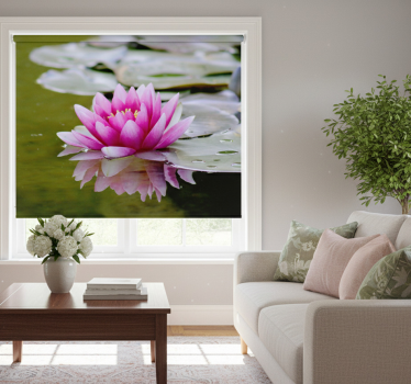 Tenda a rullo soggiorno fiore di loto rosa zen - TenStickers