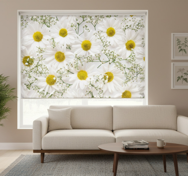 Tenda a rullo soggiorno fiore di margherita - TenStickers