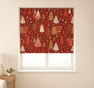 Tenda a rullo soggiorno icone festive verdi - TenStickers