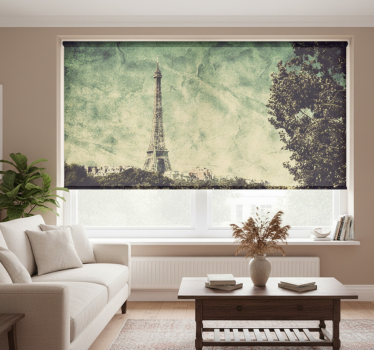 Tenda a rullo soggiorno illustrazione di parigi - TenStickers