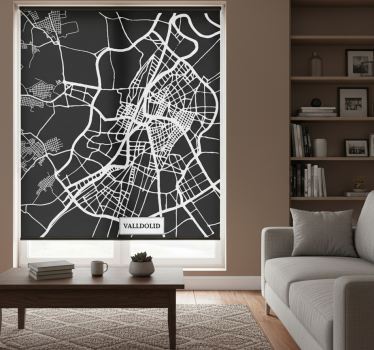 Tenda a rullo soggiorno mappa topografica valladolid - TenStickers