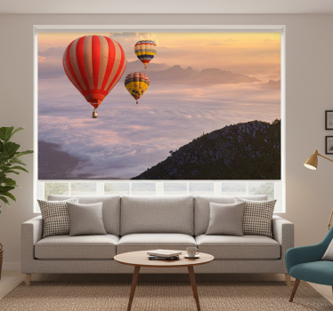 Tenda a rullo soggiorno palloni aerostatici nel cielo - TenStickers