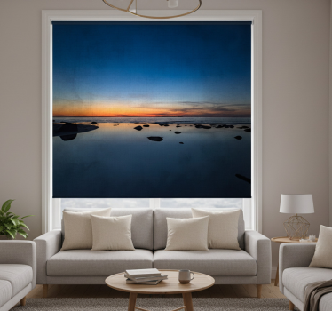 Tenda a rullo soggiorno tramonto nordico sul mare - TenStickers
