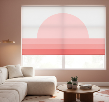 Tenda a rullo soggiorno tramonto rosa anni '70 - TenStickers