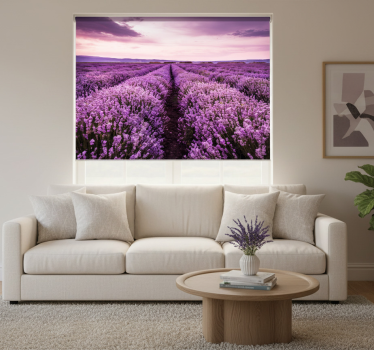 Tenda a rullo soggiorno un'immagine viola con fiori - TenStickers
